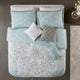Madison Park Lucinda 7 Piece Reversible Cotton Sateen Comforter Set in Seafoam