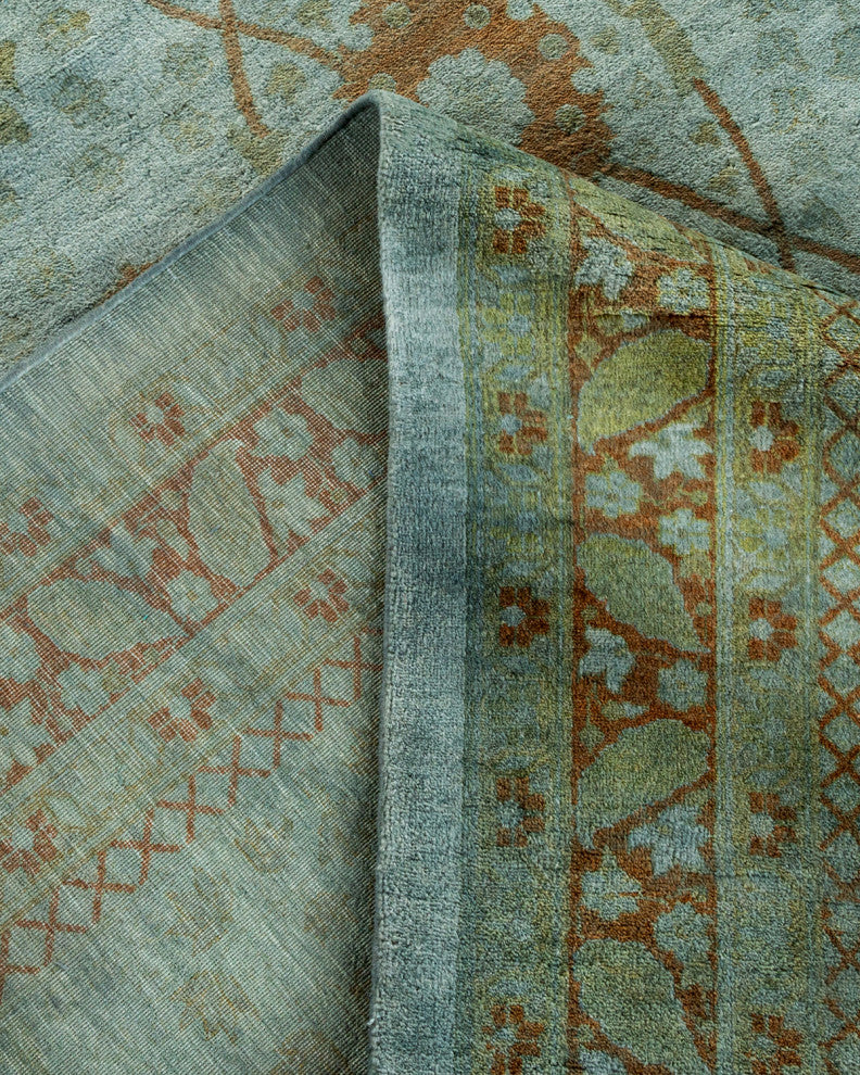 Fine Vibrance, One-of-a-Kind Hand-Knotted Area Rug Gray, 9' 4" x 12' 4"