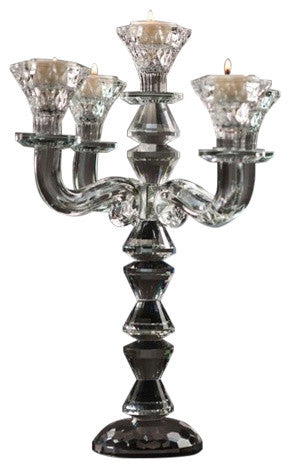 Matashi Crystal Candelabra Candlestick Holder (Holds 5 Candles)
