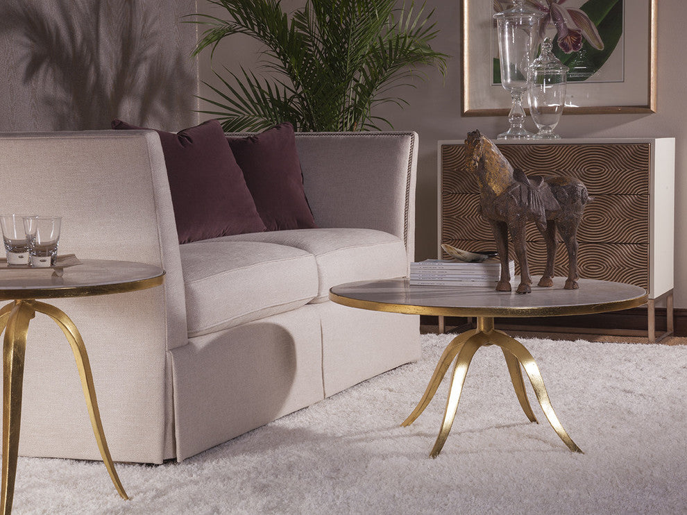 Crystal Stone Round Cocktail Table