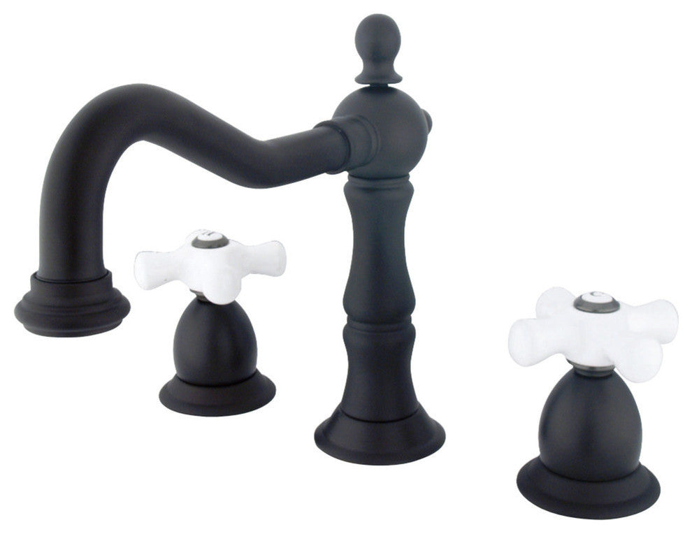 Kingston Brass Widespread Bathroom Faucet With Brass Pop-Up, Oil Rubbed Bronze