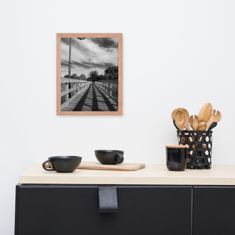 Follow the Lines Rural Landscape Framed Photo Paper Wall Art Prints, Red Oak, 11" X 14"