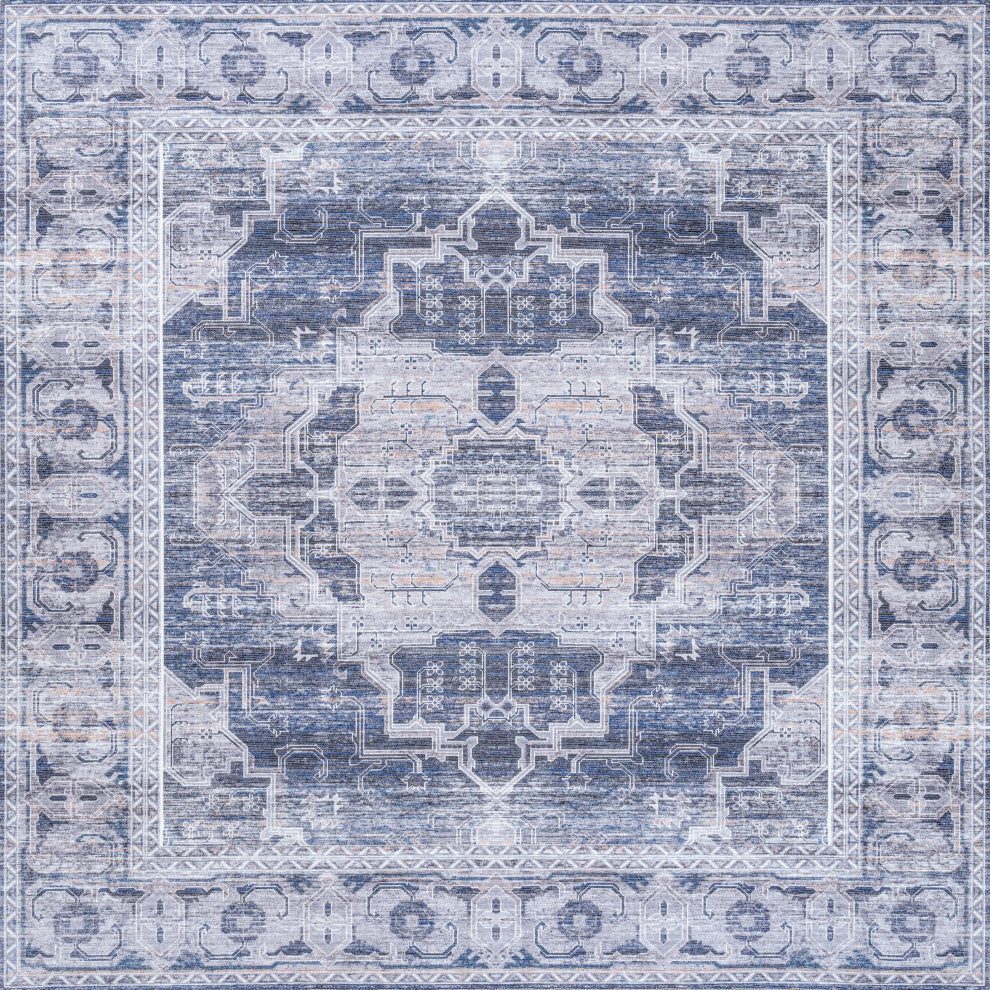 Alanya Ornate Medallion Machine-Washable Area Rug
