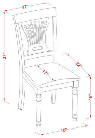 5Pc Kitchen Set, Dinette Table, 4 Chairs, Linen Seat, Buttermilk, Cherry