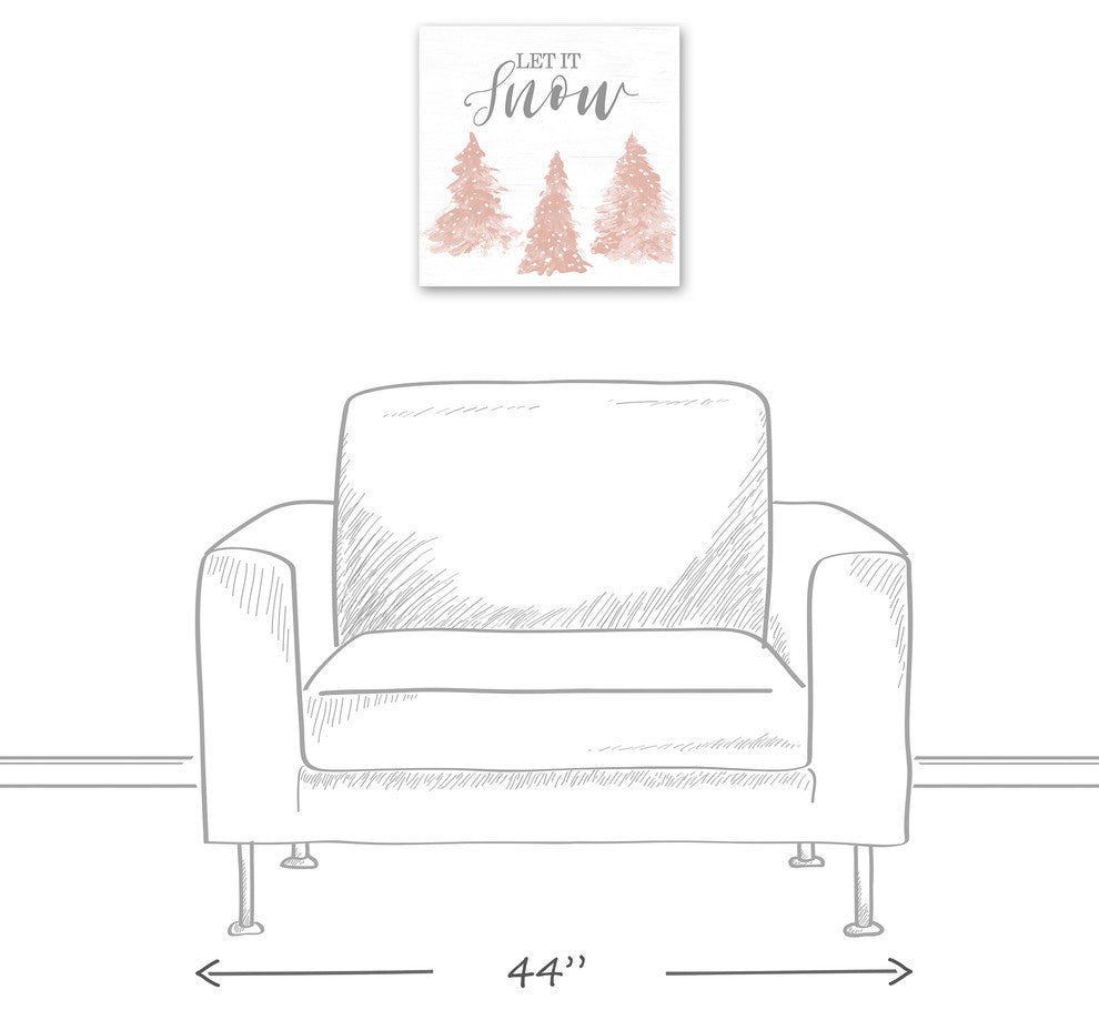 Let It Snow Canvas Wall Art, 16"x16"