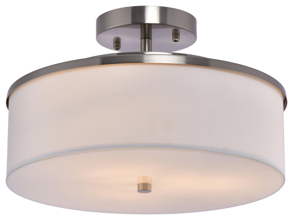 Lazzur Adour 3 Light 15" Satin Nickel Semi-Flush Mount Ceiling Light