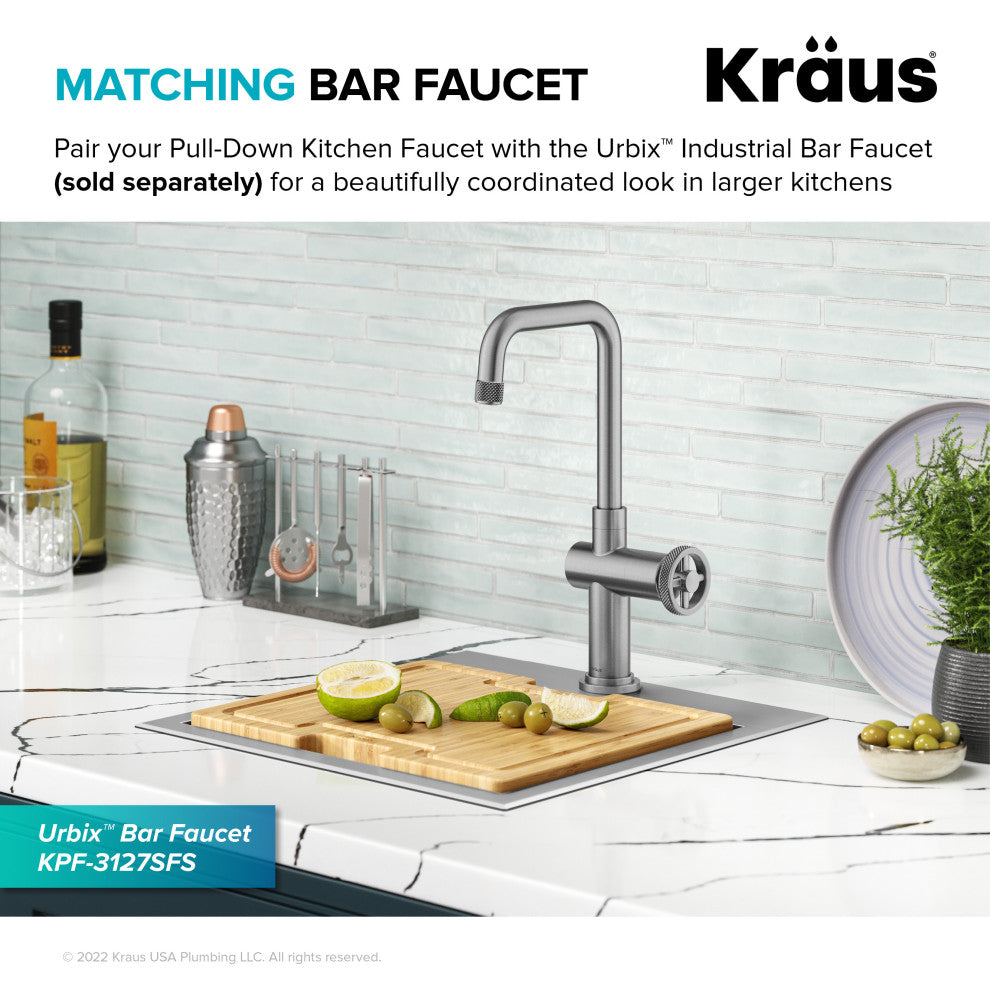 Urbix Bridge Kitchen Faucet, Spot Free Stainless Steel, Kpf-3126sfs