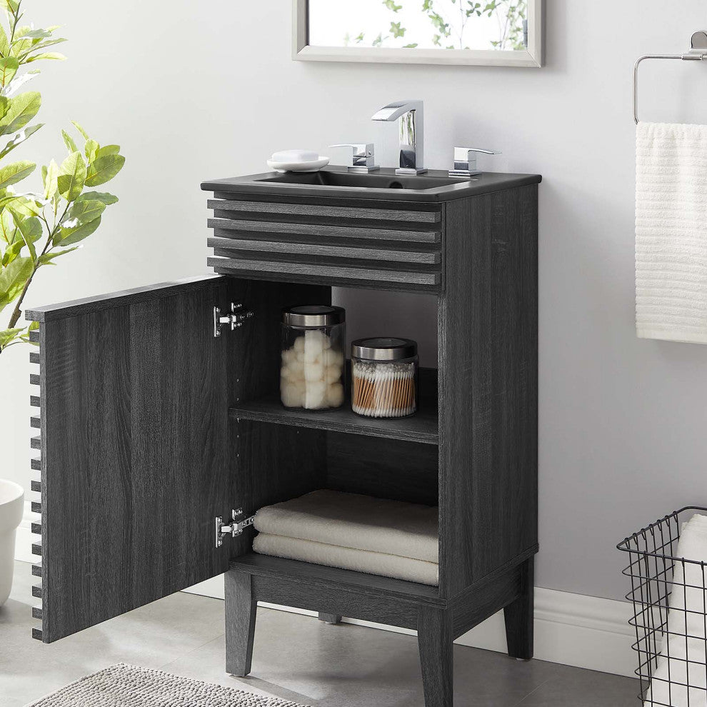 Render 18" Bathroom Vanity, Charcoal Black