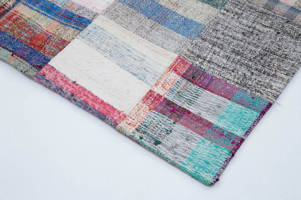 Rug N Carpet - Handmade Turkish 6' 11'' x 10' 0'' Rustic Patchwork Kilim Rug