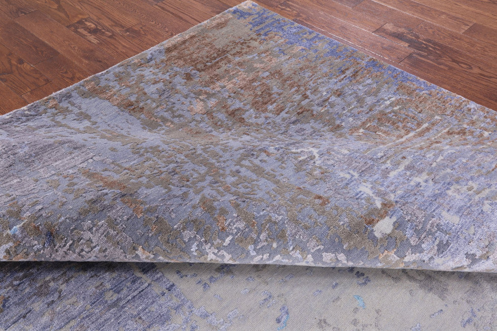 9' 0" X 12' 2" Hand Knotted Wool and Silk Modern Rug Q7239