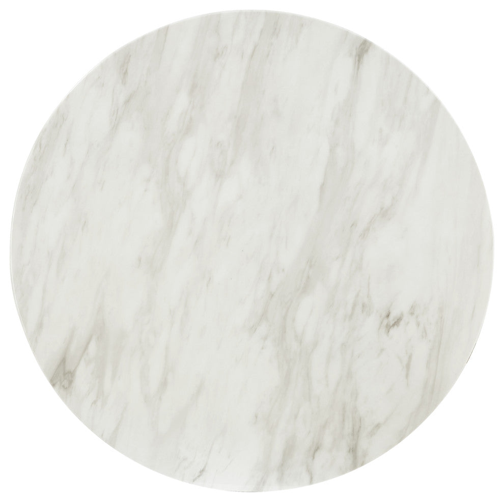 Inspired Home Sinai Coffee Table - White/Gold, 35.4Lx35.4Wx17H