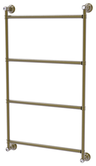 Allied Brass Carolina Crystal 4 Tier 18" Ladder Towel Bar, Antique Brass