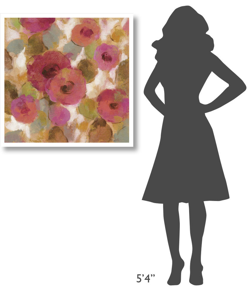 "Glorious Pink Floral II" Digital Paper Print by Silvia Vassileva, 32"x32"