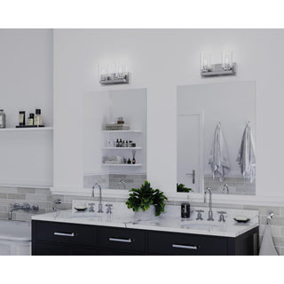 Goodwin 2-Lt Polished Chrome Modern Vanity Light With Clear Glass