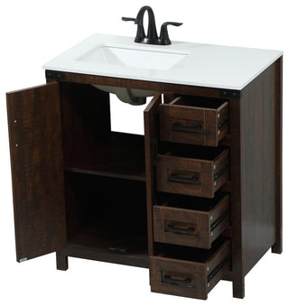 Home Living 19" Farmhouse Expresso-Light Bathroom Vanity