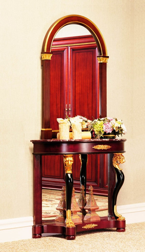 Gigasso Rosewood Mirror With Gold Accents