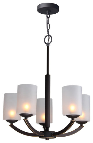Mirage 5-Light Chandelier, Bronze, Opal Cylinder Glass, Halogen G9