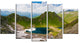 Mountain Lake View on Bright Day, Large Landscape Canvas Art, 60"x32", 5 Panels