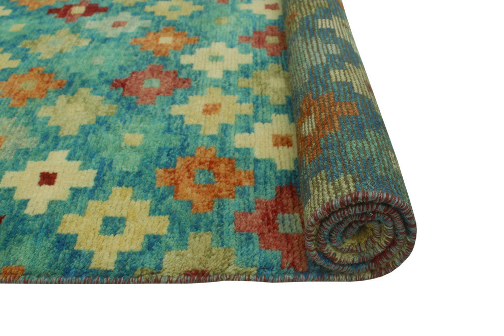Balochi Altha Blue/Ivory Rug, 4'10 x 6'8