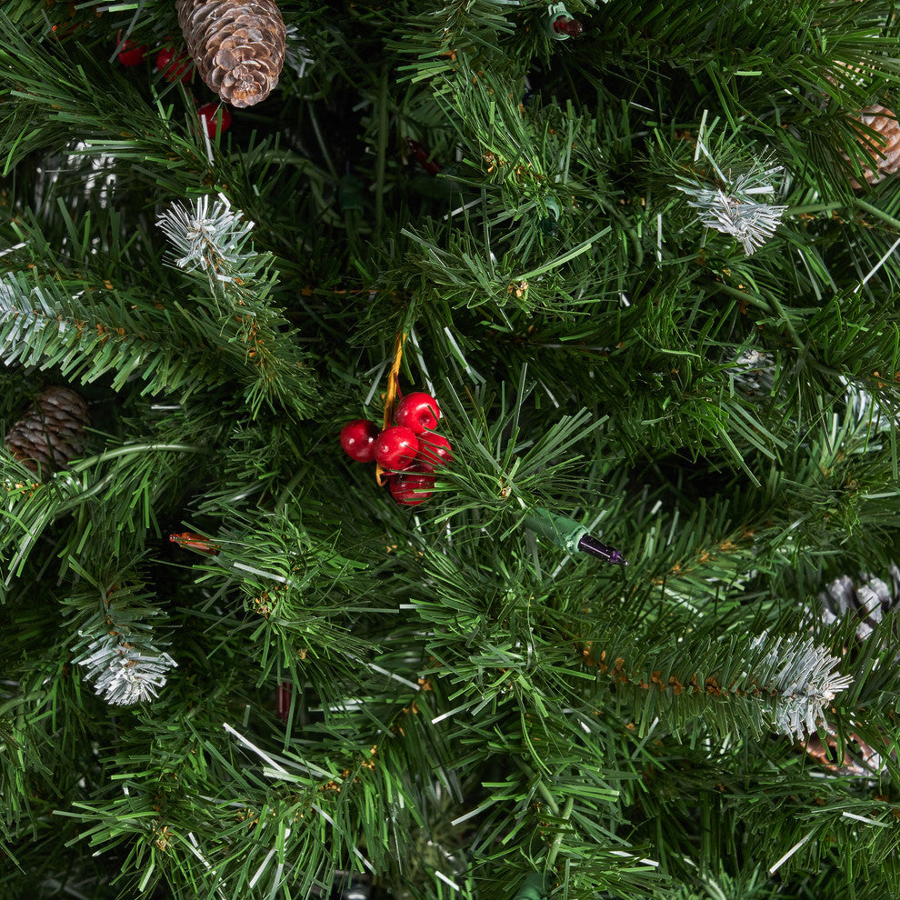 4.5' Mixed Spruce Artificial Christmas Tree, Pre-Lit Multi-Colored