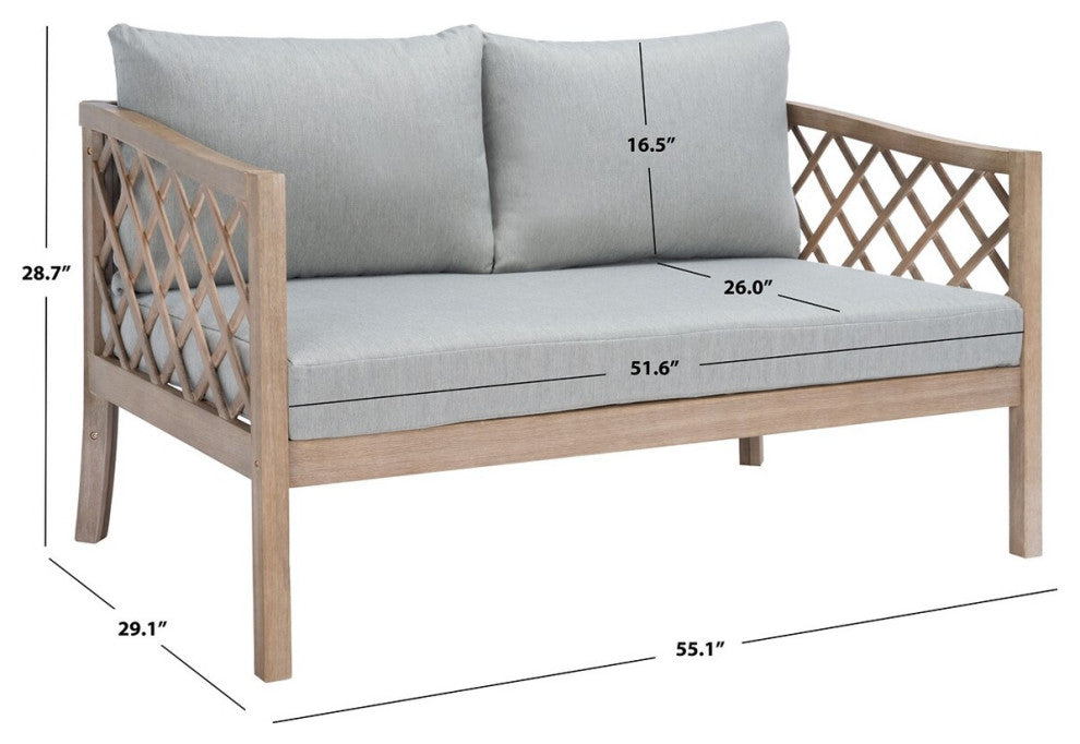 Safavieh Fiji Rope Patio Sofa Darrk Brown/Beige