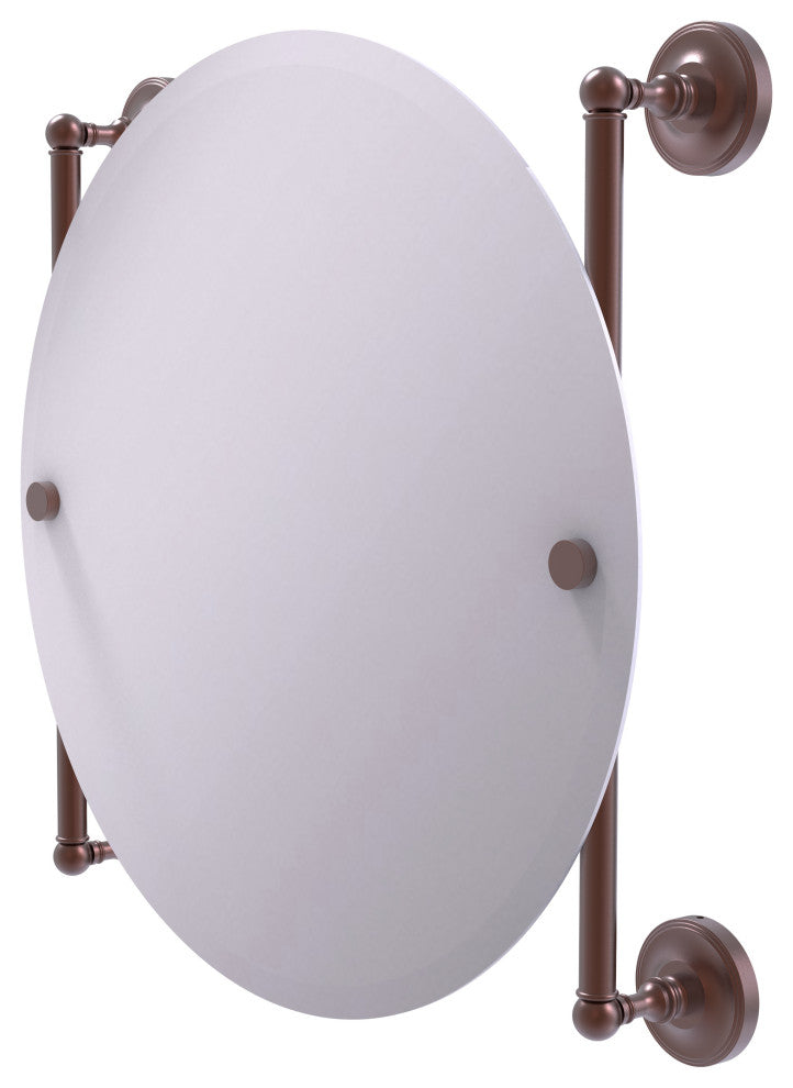 Prestige Regal Round Frameless Rail Mounted Mirror, Antique Copper