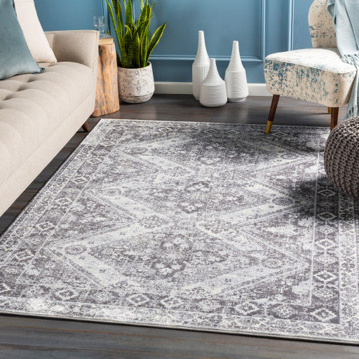 Surya Wanderlust WNL-2316 6'7"x9' Rug, Silver Gray/White