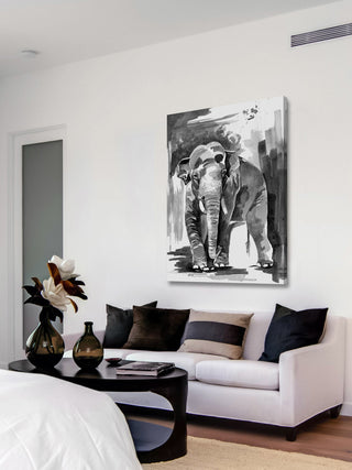 "Asian Elephant" Print on Canvas by Rachel Byler