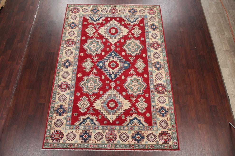 Super Kazak Pakistani HandKnotted Traditional Oriental Area Rug, Red 9'10"X 6'9"