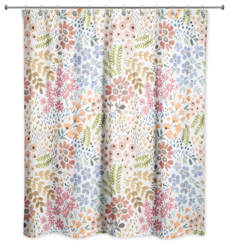 Bright Multi Floral 71"x74" Shower Curtain