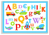 Rainbow Alphabet Transportation Icons Plaque, 10"x0.5"x15"