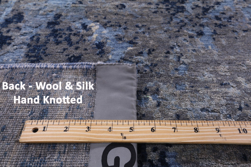 Wool & Silk Modern Hand Knotted Rug 7' 10" X 10' 0" - Q15975