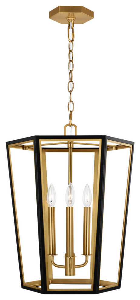 Visual Comfort Studio Curt Three Light Lantern, Midnight Black