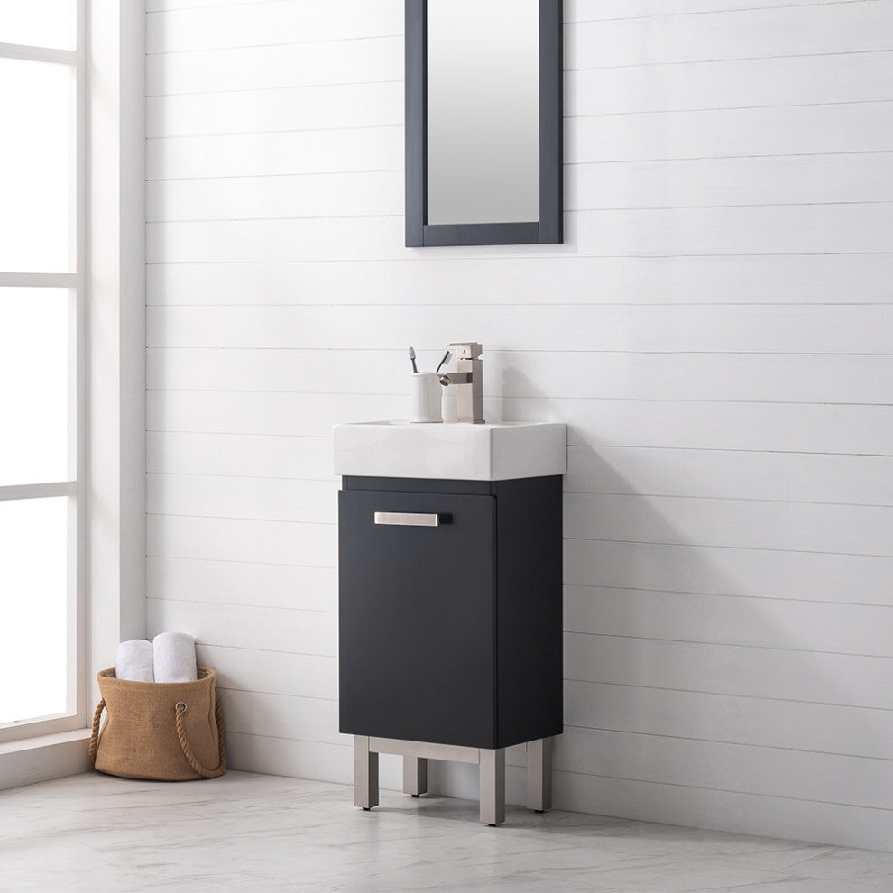 Stella Modern Black 16.5" Single Sink Vanity