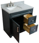 37" Single Sink Vanity, Dark Gray Finish With Gray Granite