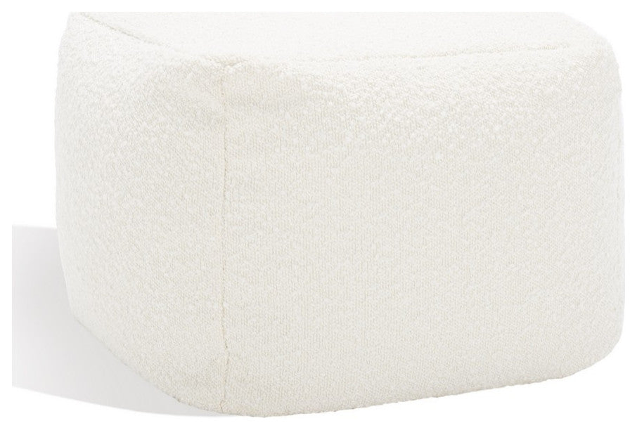 Safavieh Couture Samuels Boucle Pouf, Ivory