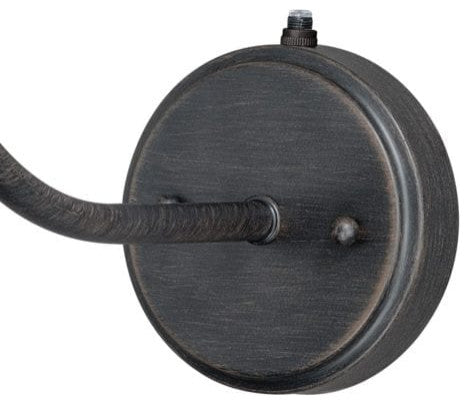 Outland 9.75-in Long Arm Outdoor Wall Light Aged Iron and Light Gold