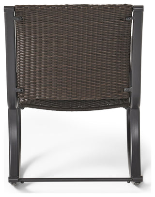 GDF Studio Leann Outdoor Dark Brown Wicker Rocking Chairs