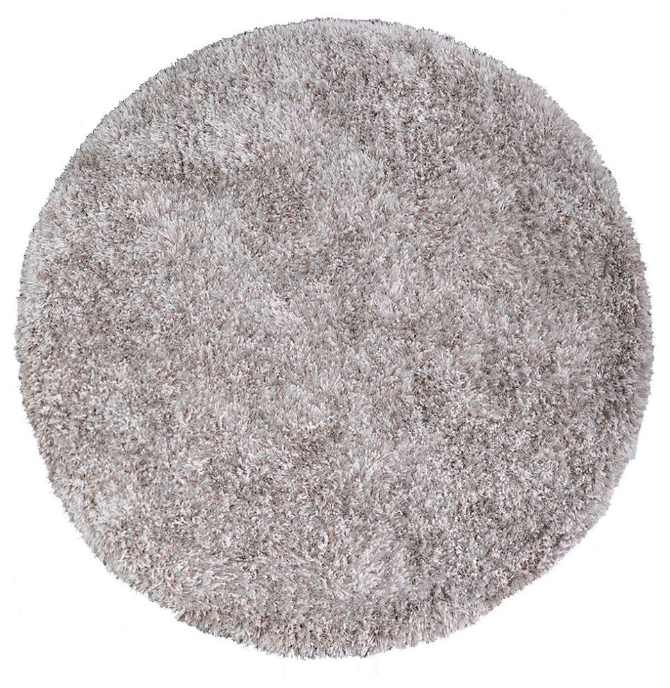 HAND TUFTED SHAG POLYESTER ECO-FRIENDLY AREA RUGS, Silver Color, Solid Design