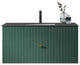 BARCELONA Wall Mount Modern Bathroom Vanity, Forest Green, 42", Black Countertop