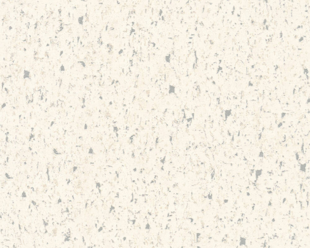 Plain Textured Wallpaper, Scattered Spots, Beige Cream Gray, 1 Roll