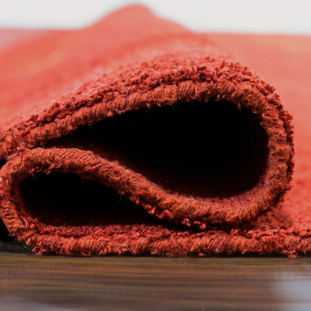 HAND KNOTTED LOOM SILK ECO-FRIENDLY RUGS-5'x8',Rectangle,Light Red,Contemporary
