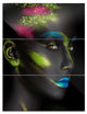 "Dark-Skinned Girl With Make-up" Digital Metal Wall Art, 3 Panels, 28"x36"