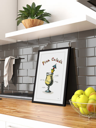 "Pina Colada Mixture" Framed Painting Print, 12"x18"