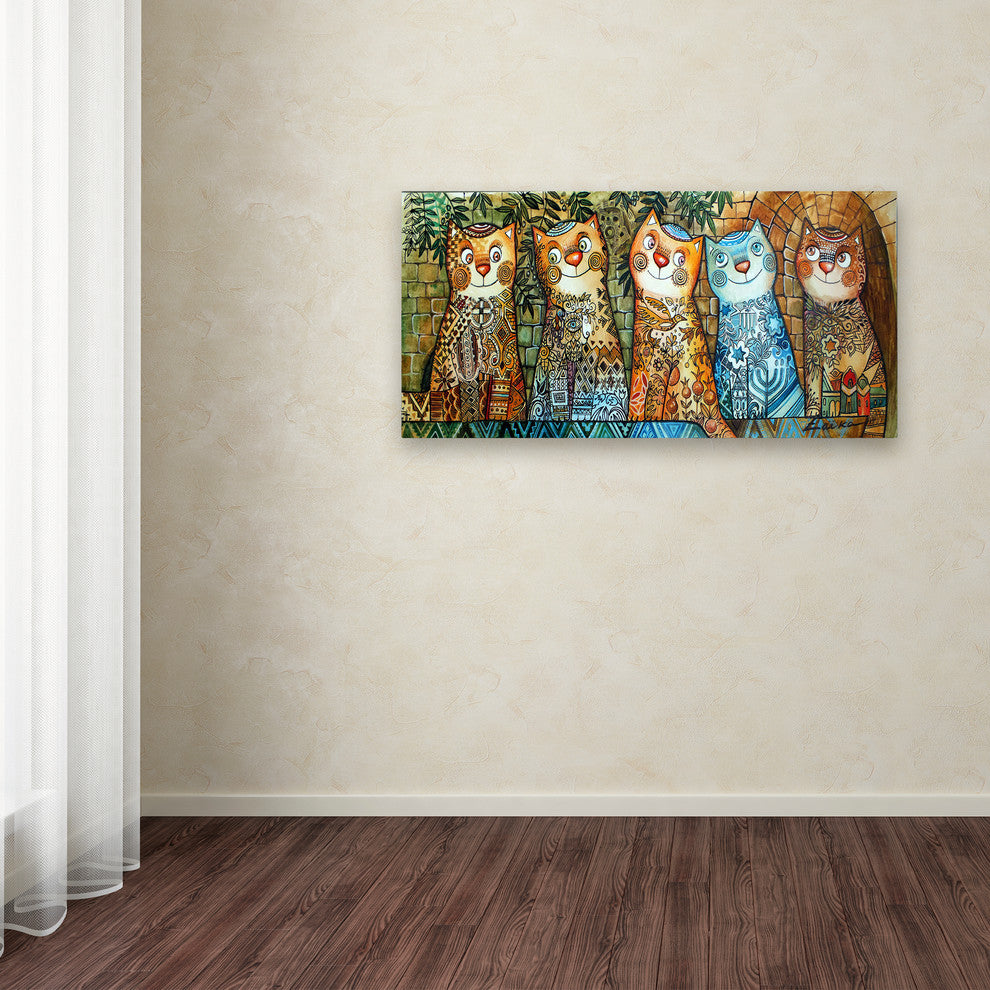 Oxana Ziaka 'Cats Of Israel' Canvas Art, 12" x 24"