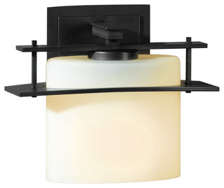 Arc Ellipse 1 Light Sconce, Black Finish, Opal Glass