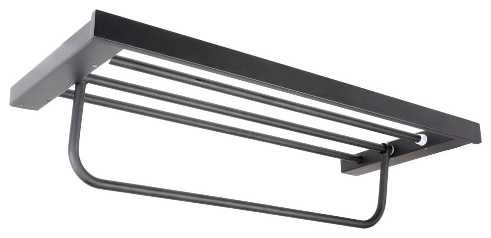Florence Series Black Bathroom Towel Shelf Rack