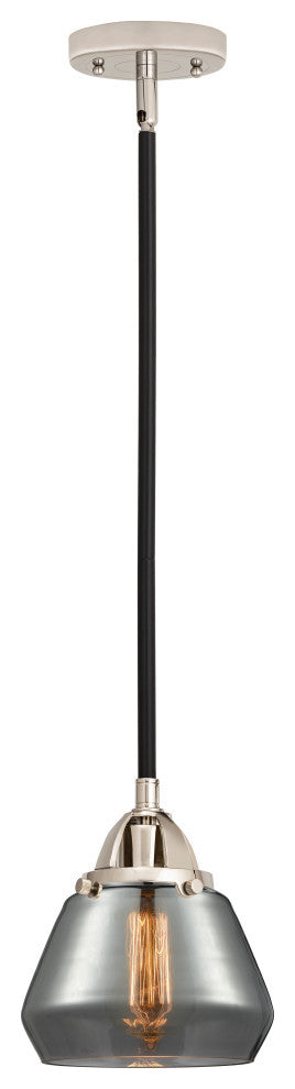 Fulton Mini Pendant, Black Polished Nickel, Plated Smoke, Plated Smoke