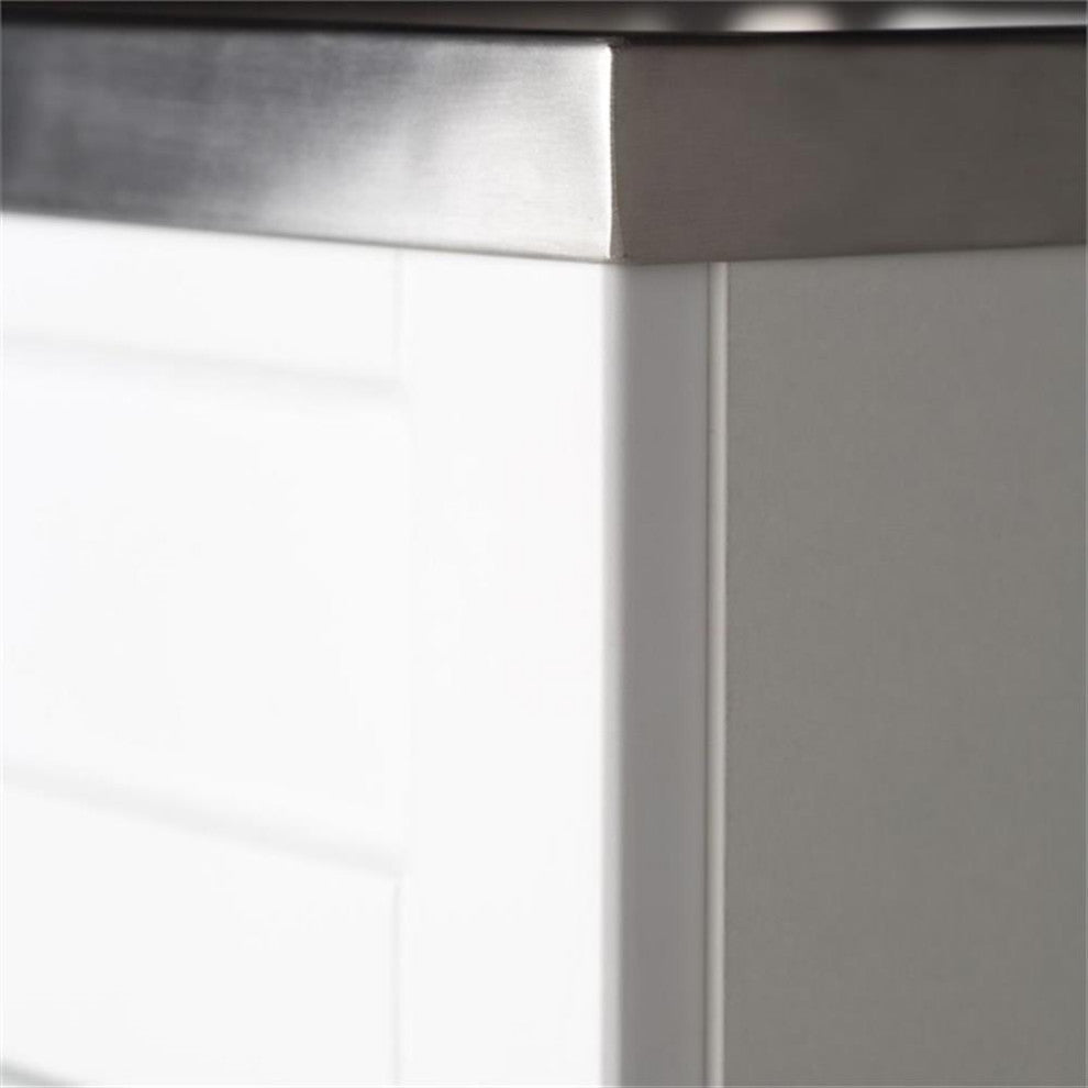 Deluxe 24 Inch Laundry Cabinet With Faucet & Stainless Steel Sink, Pure White