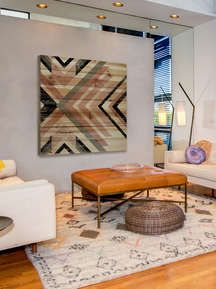 "Dueling Direction" Painting Print on Natural Pine Wood